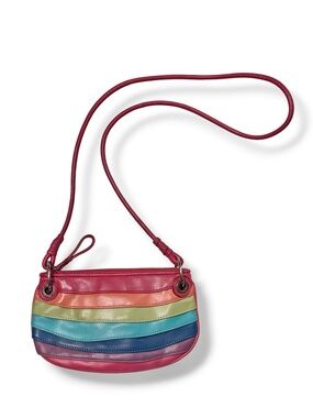 NINE WEST Multi-Color Uneven Striped Crossbody Handbag